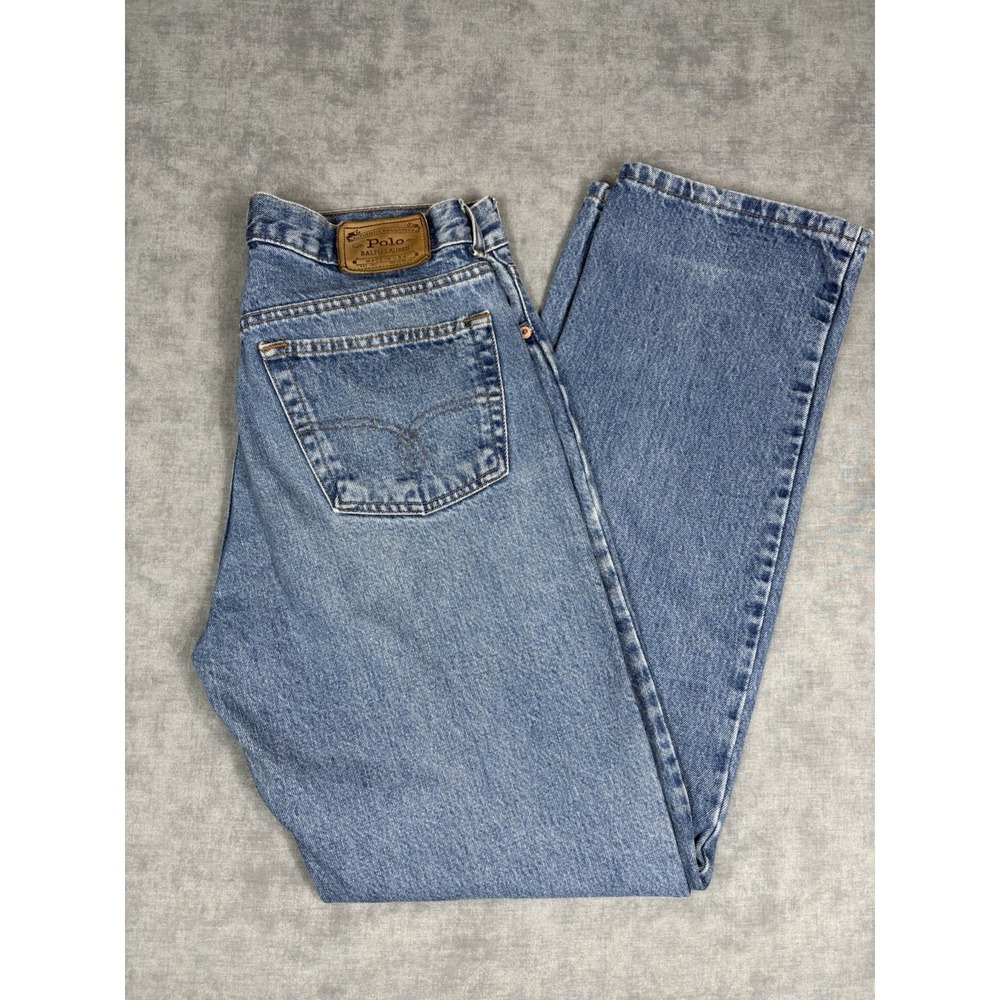 Vintage Polo Ralph Lauren Authentic Dungarees Jeans 33x34 USA Made 90s Denim